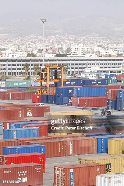 Hafen von Limassol, Zypern, Europa, Mittelmeer, , Prod.-Nr.: 188/2006, Container, Containerhafen, Gabelstapler, Insel, Reise,