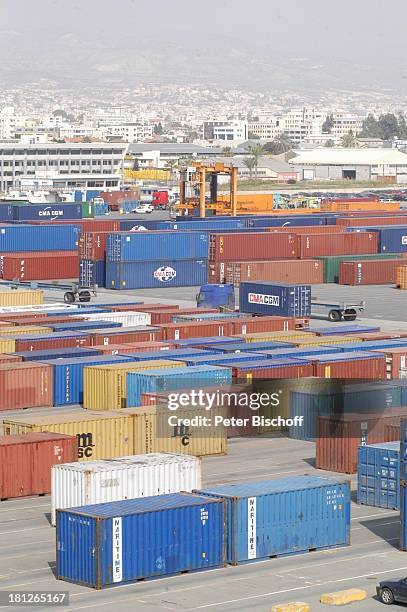 Hafen von Limassol, Zypern, Europa, Mittelmeer, , Prod.-Nr.: 188/2006, Container, Containerhafen, Gabelstapler, Insel, Reise,