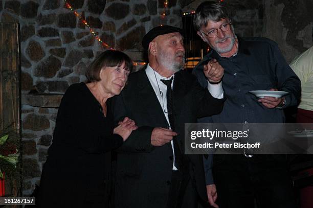 Rolf Hoppe , Ehefrau Friederike Hoppe, Gast, Feier zum 60. Geburtstag von ;G u n t h e r E m m e r l i c h, Hoftheater Dresden, Weißig bei Dresden, ,...