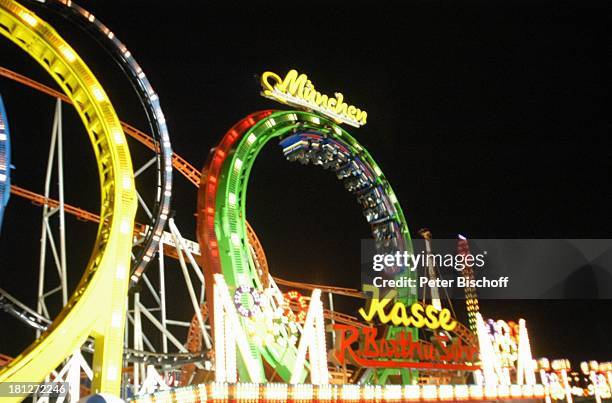 Achterbahn, Olympia-Looping, Fahrgeschäft, "Bremer Freimarkt", Reise, Bremen, Deutschland, Europa, , Volksfest, Jahrmarkt, Kirmis, bei Nacht,...