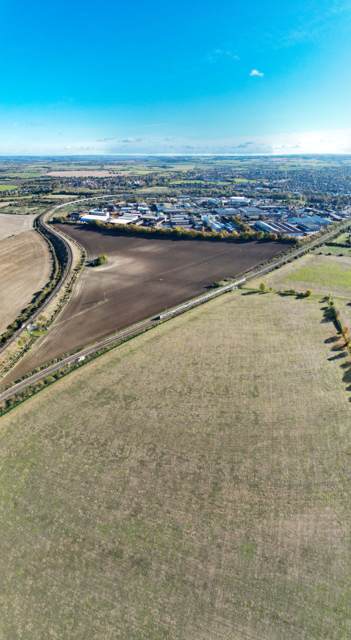 Aerial View of Countryside Landscape and Agricultural Farms Aerial View of Countryside Landscape and Agricultural Farms