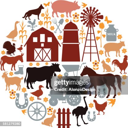 Farm Icons Composition Farm Icons Composition
