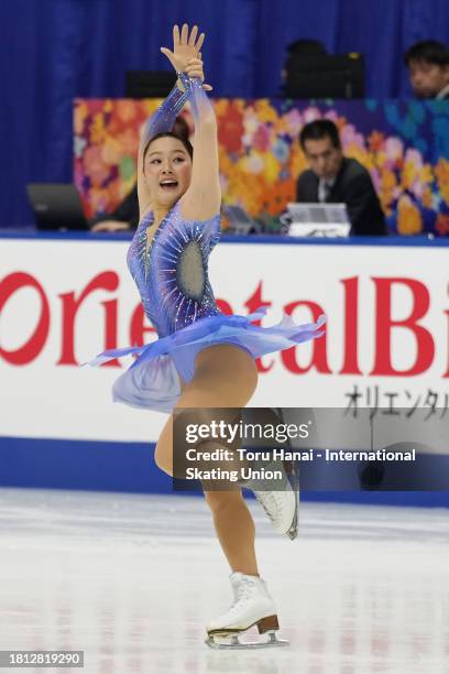 Wakaba Higuchi of Japan competes in the Women's Free Skating during the ISU Grand Prix of Figure Skating - NHK Trophy at Towa Pharmaceutical RACTAB...