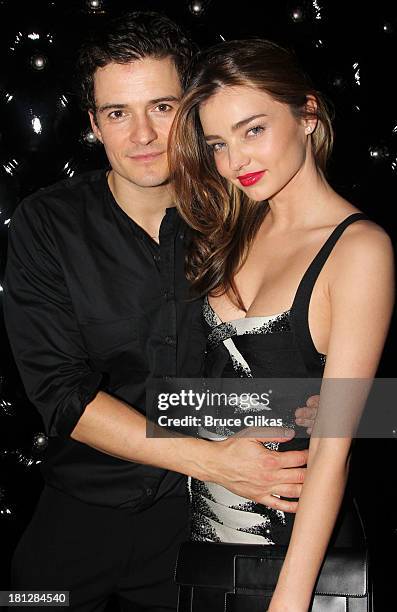 Orlando Bloom and wife Miranda Kerr attend the after party for the Broadway opening night of "Shakespeare's Romeo And Juliet" at The Edison Ballroom...