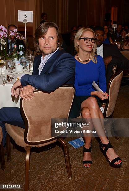 Actors Grant Show and Katherine LaNasa attend the 12th Annual Heller Awards at The Beverly Hilton Hotel on September 19, 2013 in Beverly Hills,...