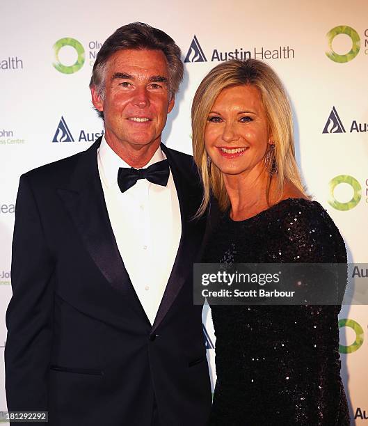 Olivia Newton-John and her husband John Easterling arrive at the inaugural ONJ Gala to raise funds for the Olivia Newton-John Cancer & Wellness...