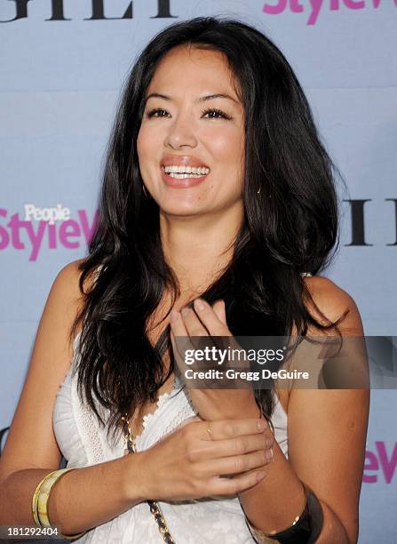 Actress Stephanie Jacobsen arrives at the People StyleWatch Denim party at Palihouse on September 19, 2013 in West Hollywood, California.