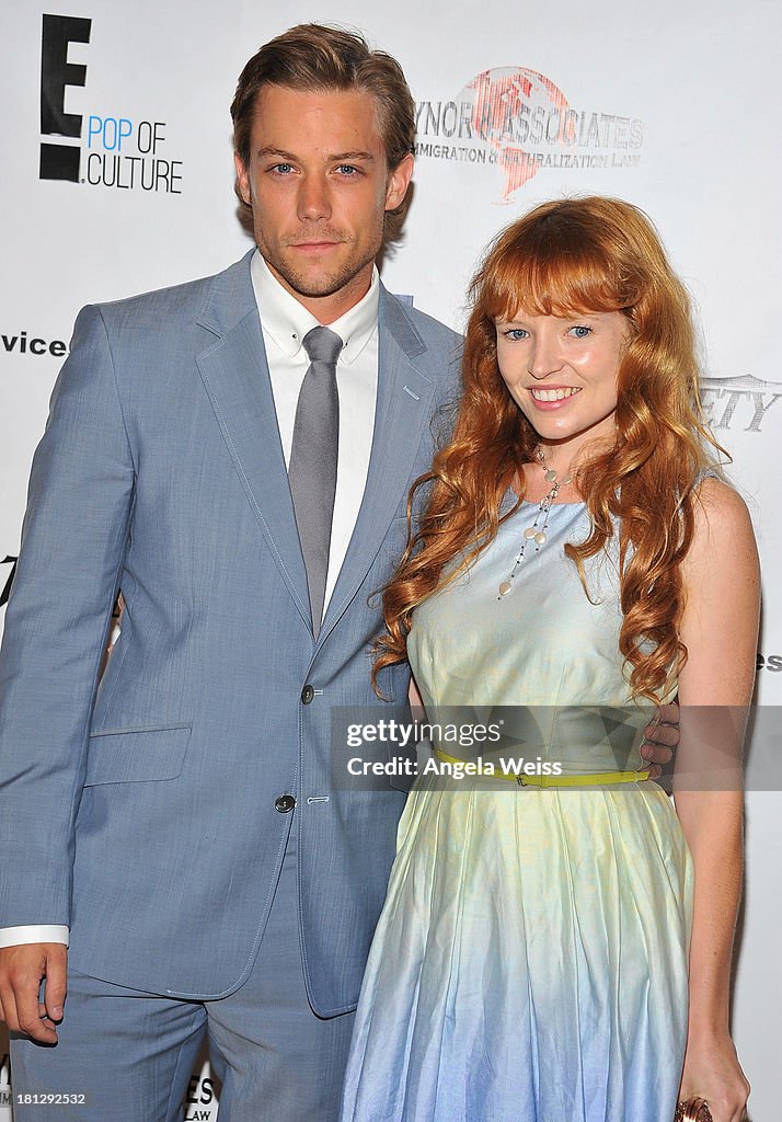 Tim Pocock Partner Actor Tim Pocock and guest arrive at the 12th Annual Heller Awards at ...