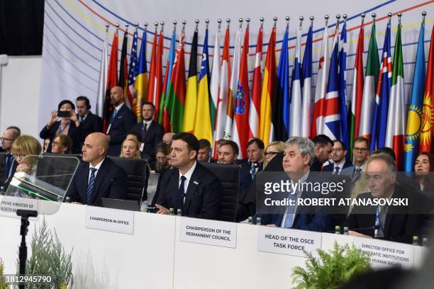 Officials attend the 30th OSCE Ministerial Meeting in Skopje, Republic of North Macedonia, on November 30, 2023. The Ministerial Council meets once a...