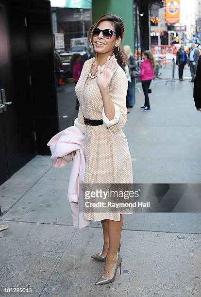 Actress Eva Mendes is seen arriving at "Good Morning America" on September 19, 2013 in New York City.