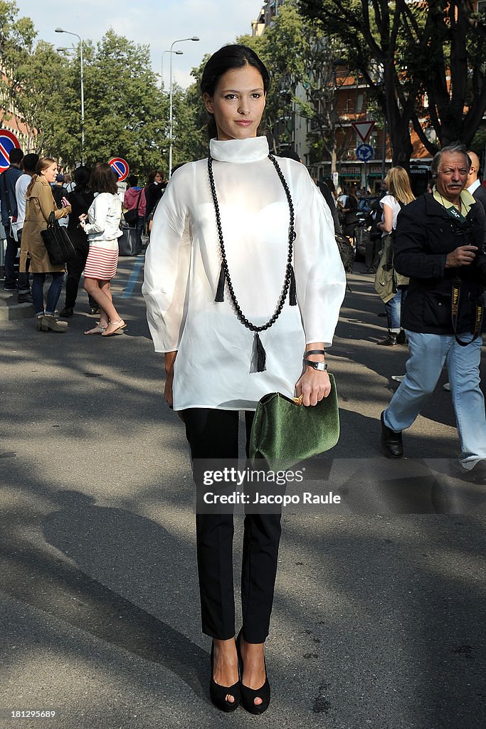 Emporio Armani - Arrivals - Milan Fashion Week Womenswear Spring/Summer 2014