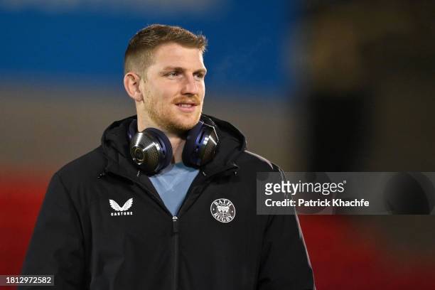 Ruaridh McConnochie of Bath Rugby looks on prior to the Gallagher Premiership Rugby match between Sale Sharks and Bath Rugby at AJ Bell Stadium on...