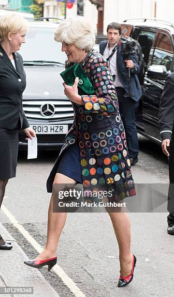 Lady Jane Fellowes attends the wedding reception of Alexander Fellowes and Alexandra Finlay at Claridges Hotel on September 20, 2013 in London,...