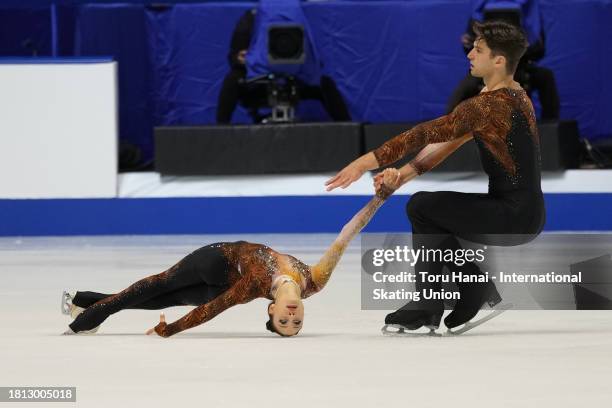 Lucrezia Beccari and Matteo Guarise of Italy compete in the Pairs Free Skating during the ISU Grand Prix of Figure Skating - NHK Trophy at Towa...