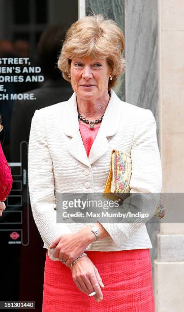 Lady Sarah McCorquodale smokes a cigarette outside Claridges Hotel before attending the wedding reception for Alexander Fellowes and Alexandra Finlay...