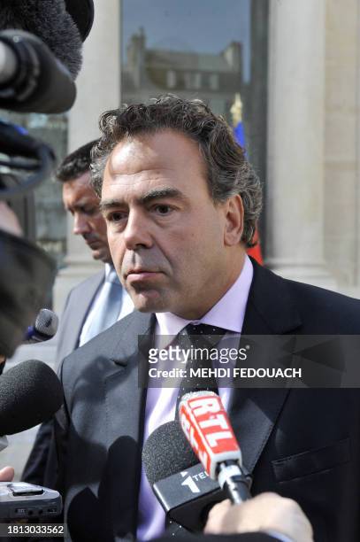France's National Education Minister Luc Chatel speaks to the press after the weekly cabinet meeting at the Elysee palace on August 31, 2011 in...