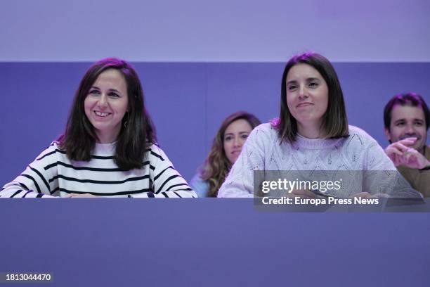 The secretary general of Podemos, Ione Belarra , and the former Minister of Equality, Irene Montero, during the State Citizens' Council of Podemos,...