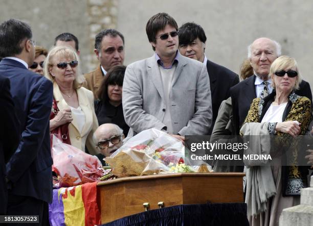 French actor Michel Piccoli, , relatives and Dominique daughter of Spanish Jorge Semprun, of Spanish writer, left-wing activist and former culture...