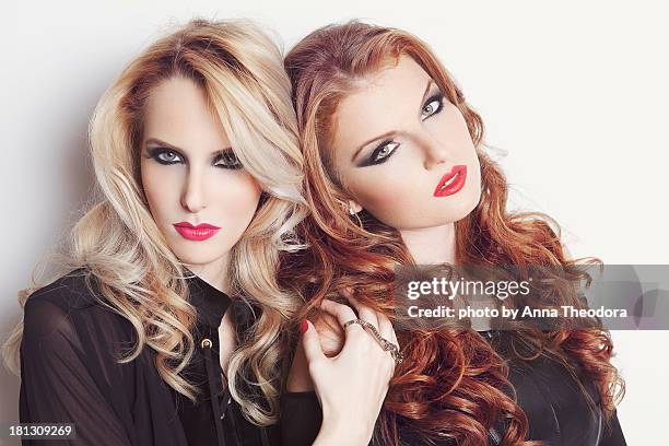 the lovely ones - makeup for hazel eyes and blonde hair stock pictures, royalty-free photos & images