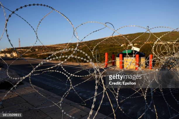 Israeli fortifications along the northern border with Lebanon near the evacuated town of Shlomi on November 29, 2023 in Shlomi, Israel. During a...