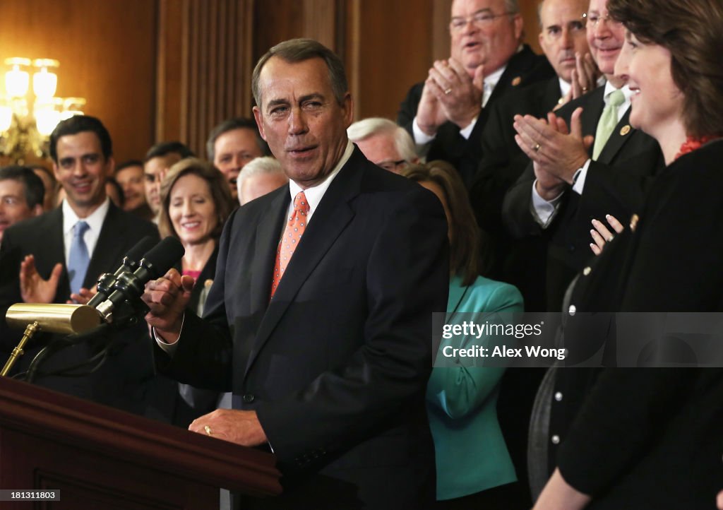Boehner, Cantor Lead House Republicans In Rally Against Affordable Care Act