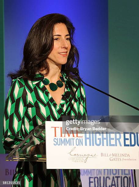Assistant Managing Editor Rana Foroohar speaks at the TIME Summit On Higher Education Day 2 at Time Warner Center on September 20, 2013 in New York...