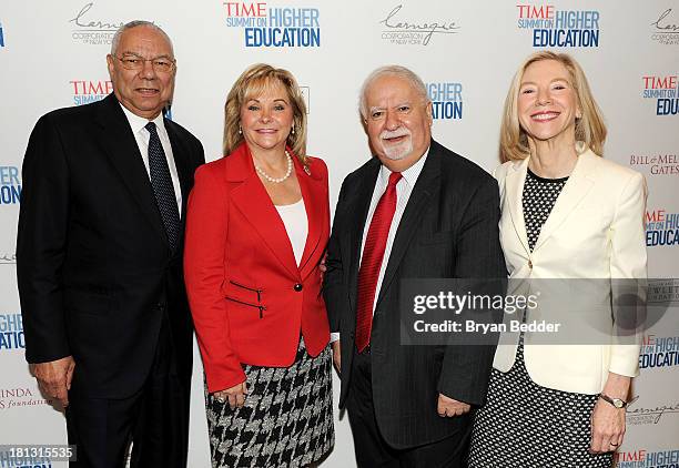 General Colin Powell, Mary Fallin, Vartan Gregorian and Amy Gutmann attend the TIME Summit On Higher Education Day 2 at Time Warner Center on...