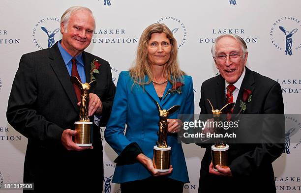 Dr. Blake Wilson, Duke University, winner of the Clinical Award, Dr. Ingeborg Hochmair, MED-EL, winner of the Clinical Award, and Dr. Graeme Clark,...