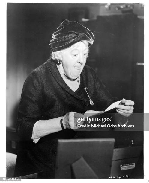 Actress Margaret Rutherford as Miss Jane Marple on the set of the movie "Murder Most Foul" in 1964.