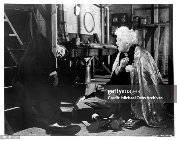 Actress Margaret Rutherford as Miss Jane Marple on the set of the movie "Murder Most Foul" in 1964.