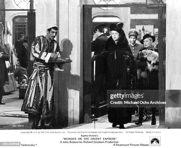 Actress Wendy Hiller on the set of the Paramount Pictures movie "Murder on the Orient Express" in 1974.