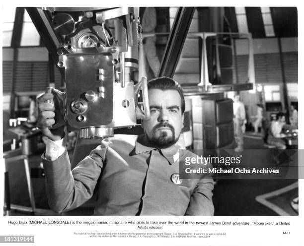 Actor Michael Lonsdale as Hugo Drax on set for the United Artist movie " Moonraker" in 1979.