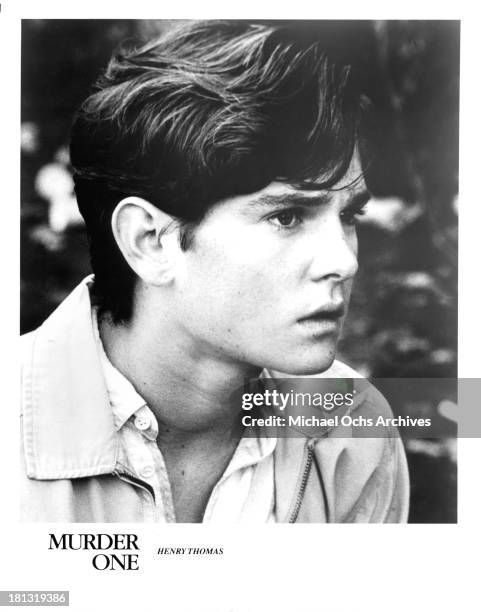 Actor Henry Thomas on set of the movie " Murder One" in 1988.