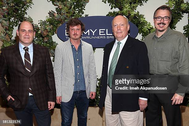 Matthew Weiner, Beau Willimon, Julian Fellowes and Vince Gilligan attend Variety Emmy Elite: The Showrunners Breakfast at the Four Seasons Hotel Los...