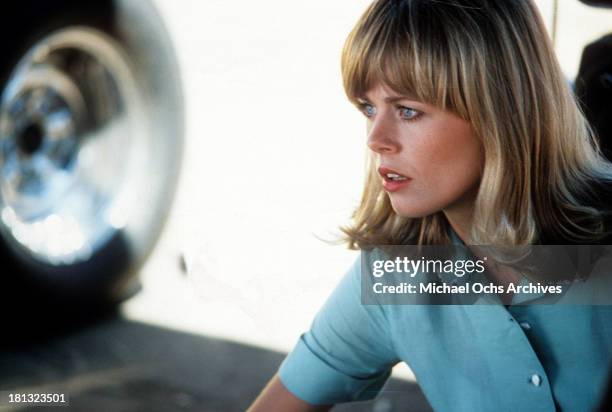 Actress Anna Bjorn on the set of Universal Studios movie " More American Graffiti" in 1979.