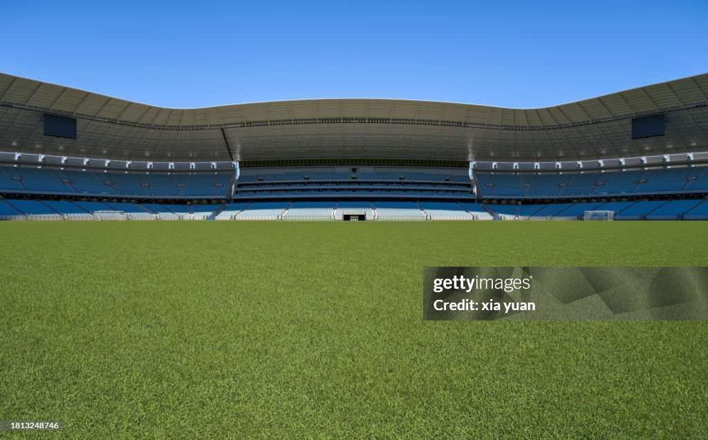 An empty soccer stadium