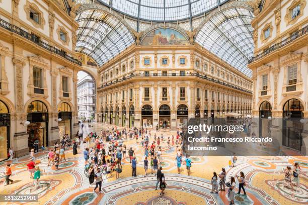 vittorio emanuele ii gallery, milan, lombardy, italy - milan stock pictures, royalty-free photos & images