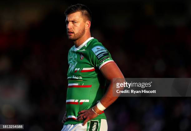 Handre Pollard of Leicester Tigers looks on during the Gallagher Premiership Rugby match between Gloucester Rugby and Leicester Tigers at Kingsholm...