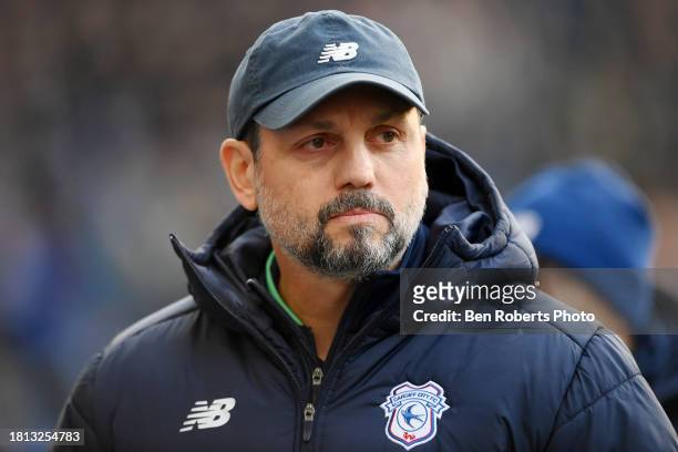 Cardiff City Manager Erol Bulut during the Sky Bet Championship match between Preston North End and Cardiff City at Deepdale on November 25, 2023 in...