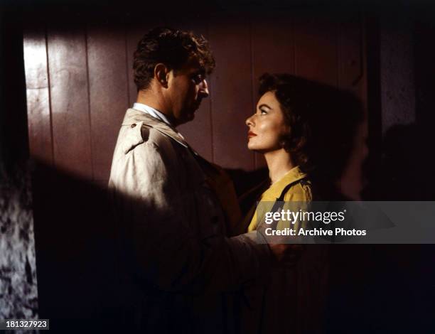 Robert Mitchum and Susan Hayward in a scene from the film 'The Lusty Men', 1952.