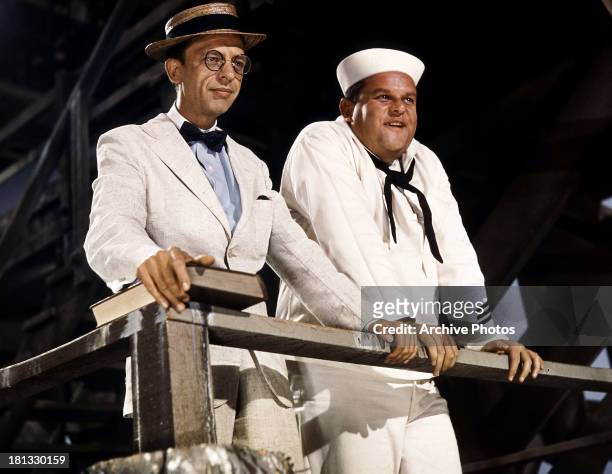 Don Knotts and Jack Weston in a scene from the film 'The Incredible Mr. Limpet', 1964.