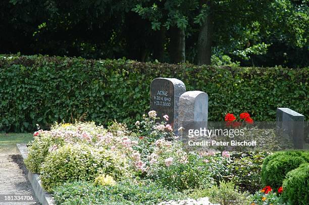 Grab mit Grabstein von Rudi Carrell und Ex-Ehefrau Anke Kesselaar, "Friedhof Heiligenfelde" , Deutschland, ,