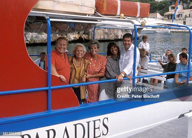 Klaus Sonnenschein, Edith Hancke, Grit Boettcher, Brigitte Rokohl, Gerd Baltus , ZDF-Serie "Hotel Paradies", Insel Mallorca, Balearen, Spanien,...