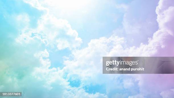 dream clouds sky background abstract pastel - el cielo fotografías e imágenes de stock