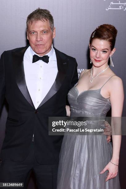 Holt McCallany and guest attend the Ceremony of the 20th anniversary of the festival during the 20th Marrakech International Film Festival on...