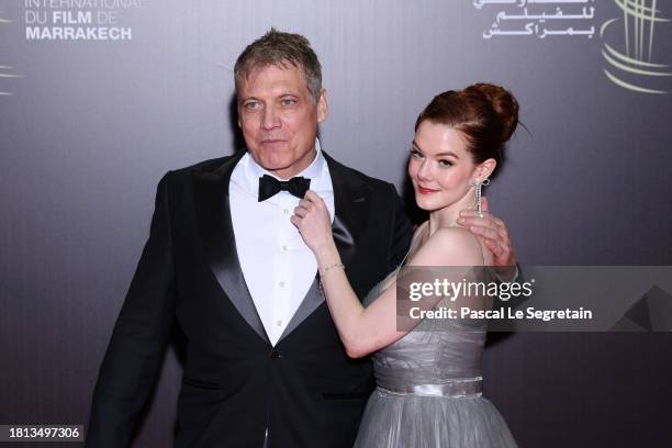 Holt McCallany and guest attend the Ceremony of the 20th anniversary of the festival during the 20th Marrakech International Film Festival on...