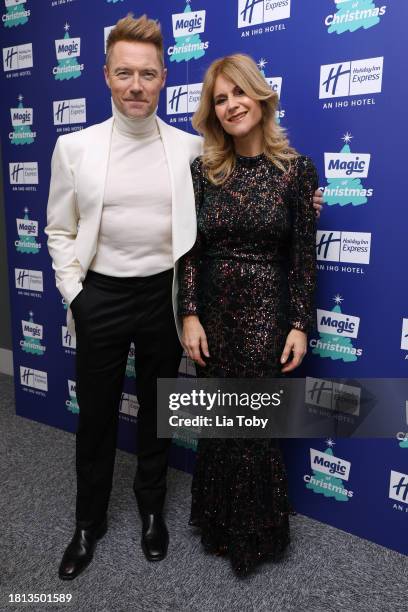 Ronan Keating and Harriet Scott attend the Magic Of Christmas at London Palladium on November 25, 2023 in London, England.