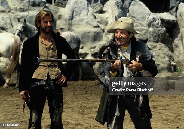 Freddy Quinn , Nico König, "Karl-May- Festspiele", "Der ; lprinz", Bad Segeberg, Deutschland, Europa, , Cowboy, Wild-West, Kostüm, Hut "Stetson",...