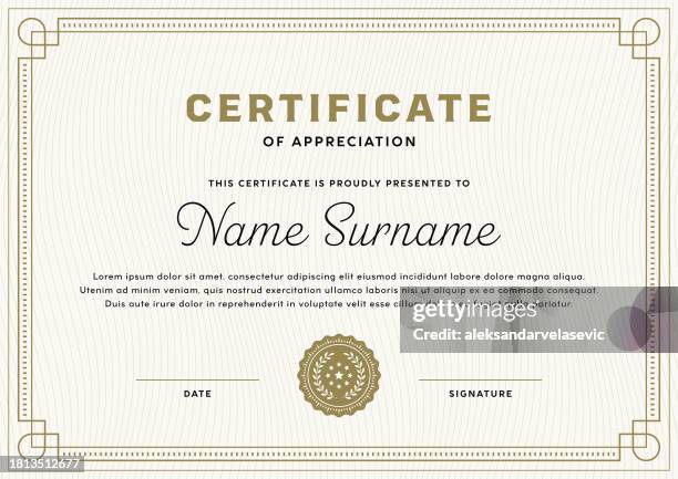ilustrações de stock, clip art, desenhos animados e ícones de certificate diploma template - certidão