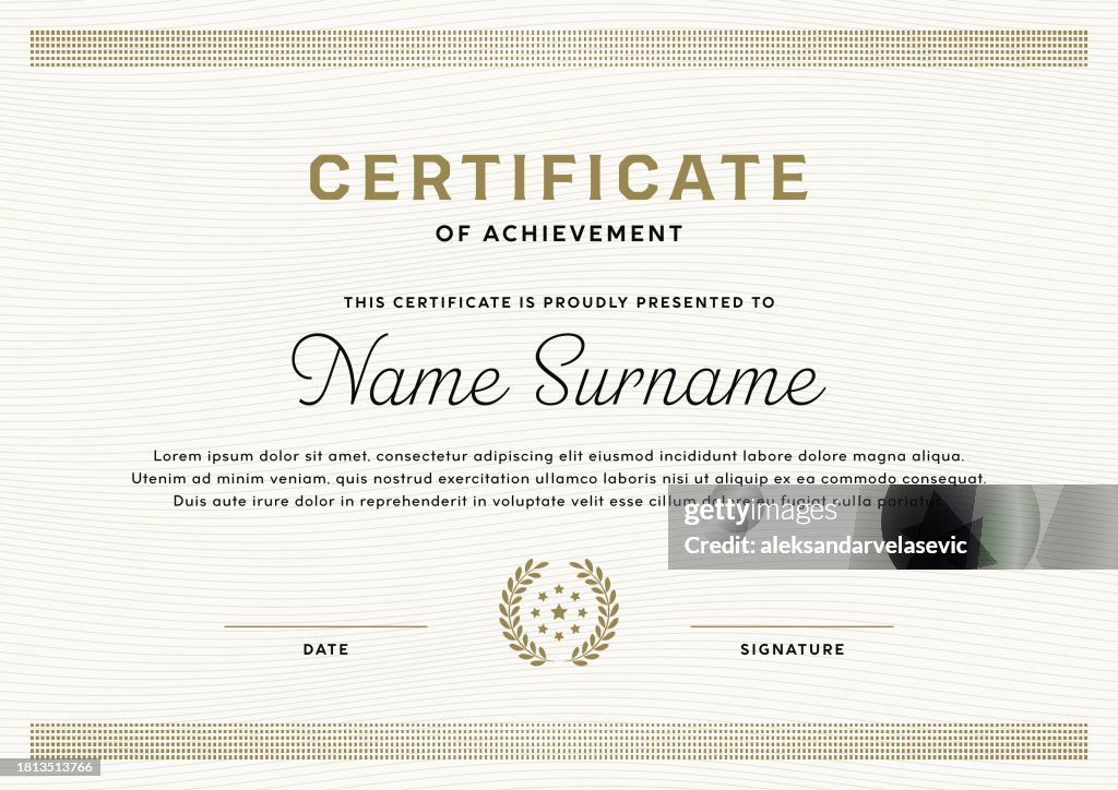 Vorlage für ein Zertifikatsdiplom